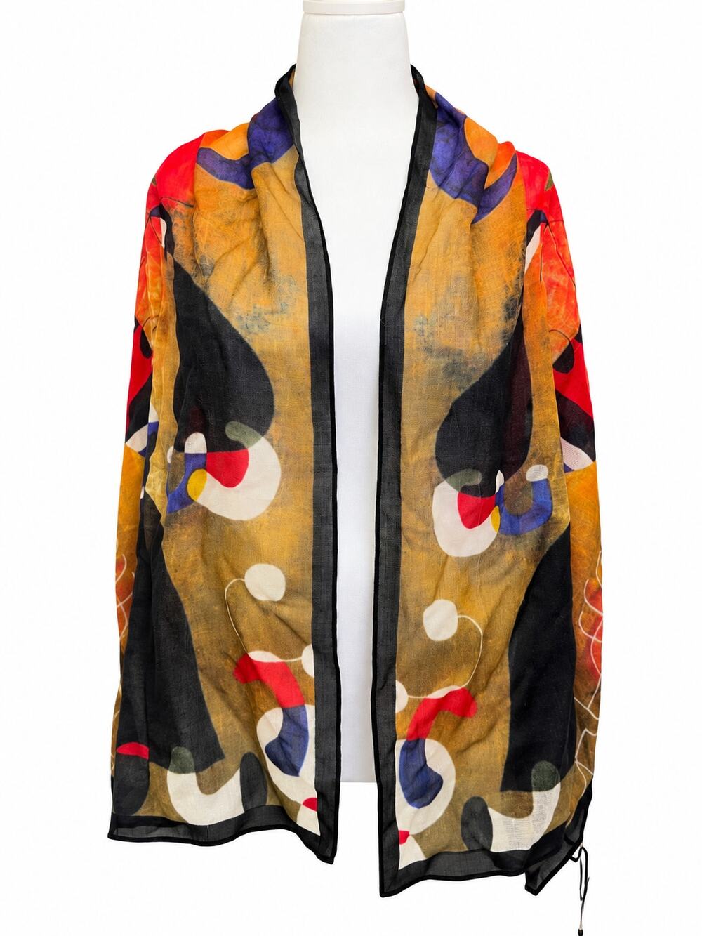 Tao House Cocoon House 100% Wool Abstract Art Scarf Wrap NWT 64x18